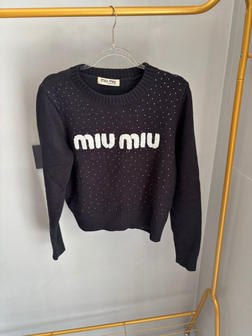 🍌MIU MIU🍌 black round-neck sweater